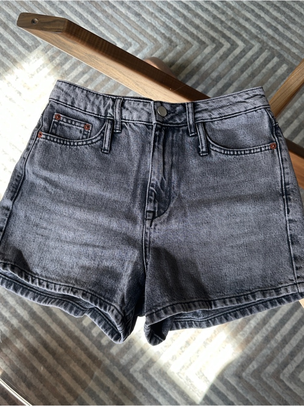 Marissa Webb Washed Black Denim Shorts